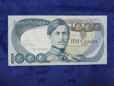 3月29号晚上8点 外国纸币自动截拍第48场 - 葡萄牙1000原票美品