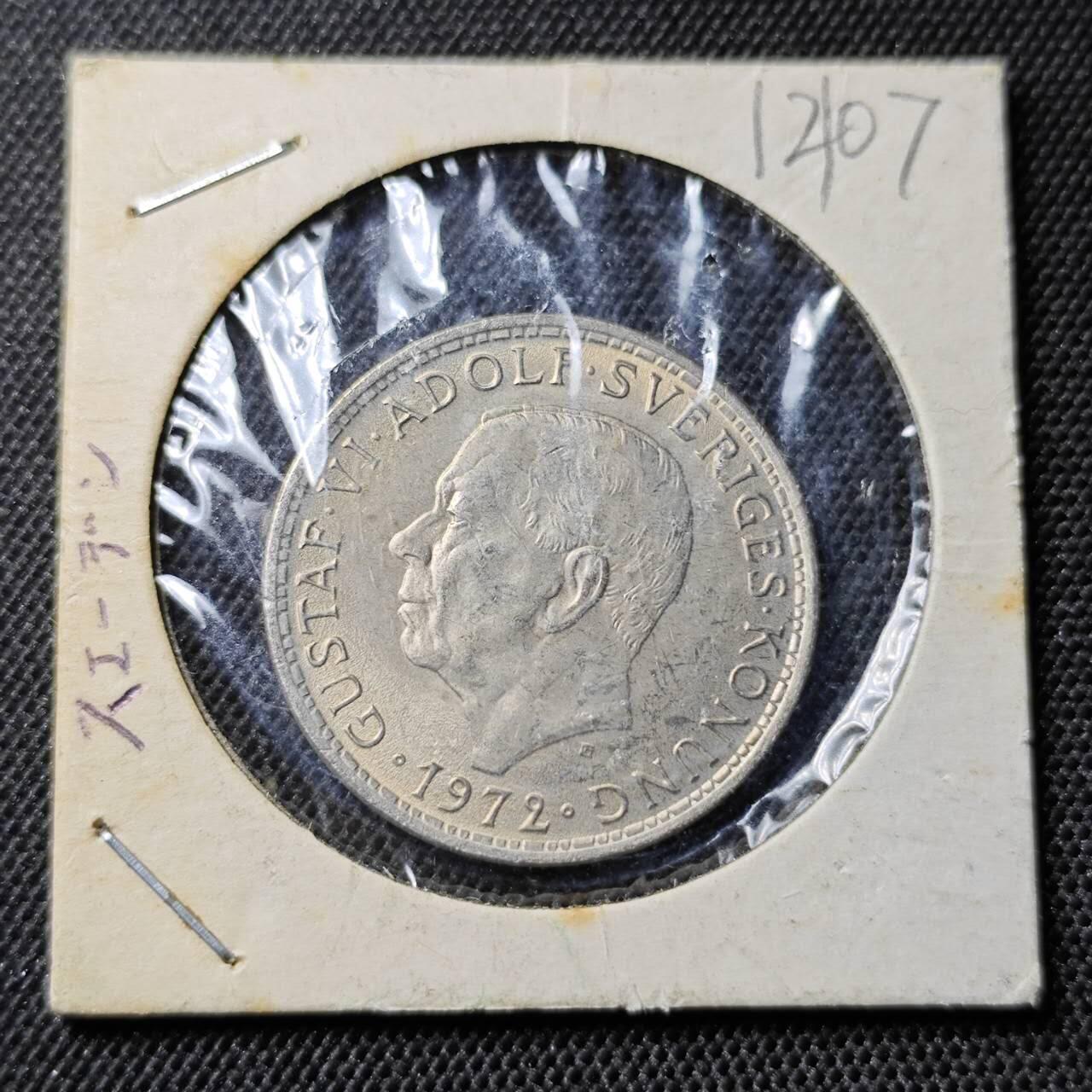 KK钱币收藏小铺  第412期 2月预留时间 周末发货 1972瑞典5克朗