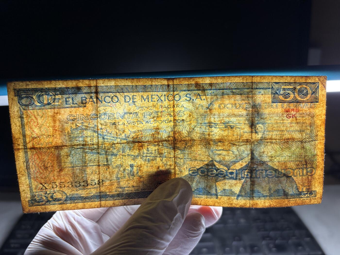 2026年集古藏今外币拍卖第三期-第10场—（总第320拍-纸币专场），本期拍完结算一次，发货时间2-3天，休息几天后继续新的一期拍卖。 1978年墨西哥50比索