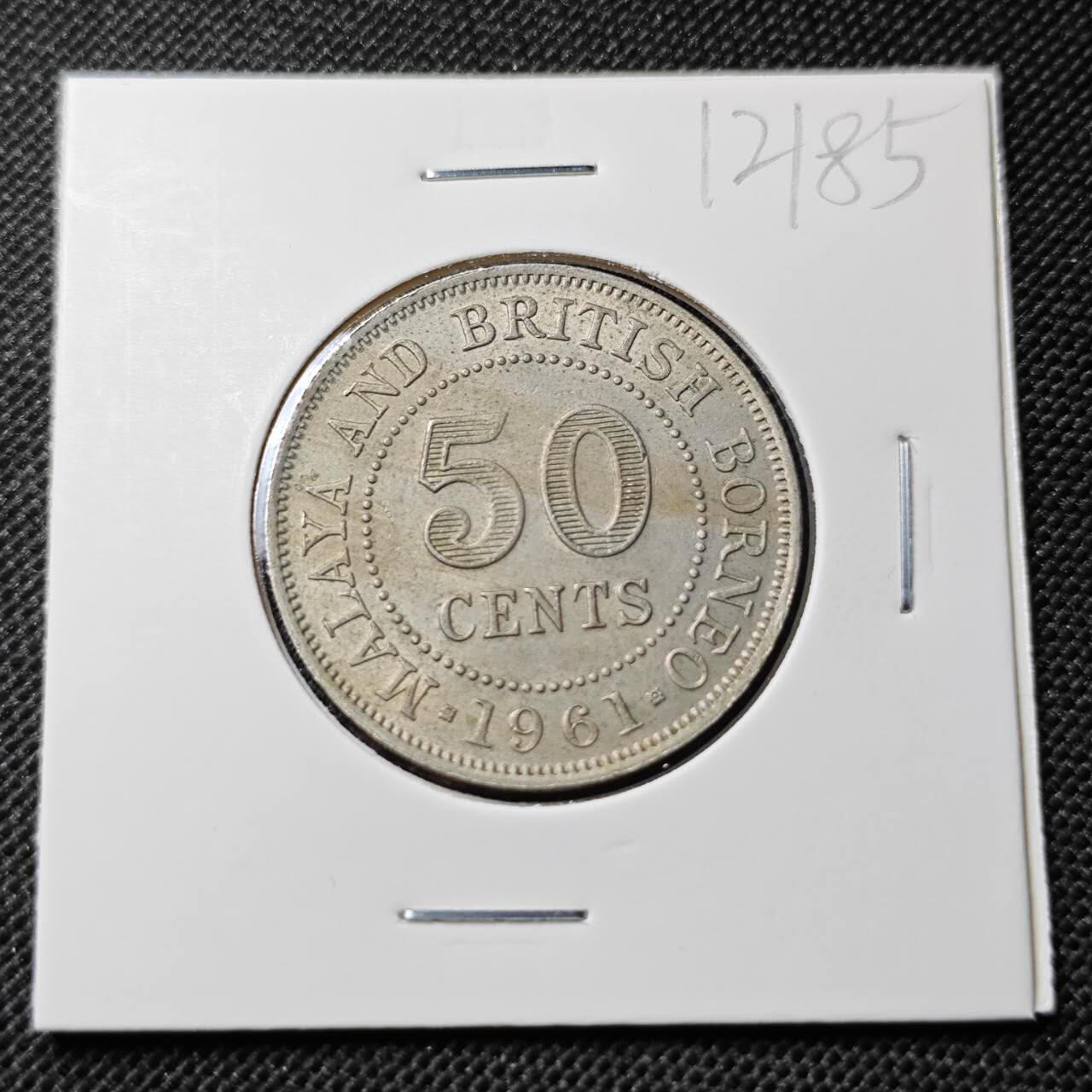 KK钱币收藏小铺  第412期 2月预留时间 周末发货 1961马来亚和婆罗洲50分