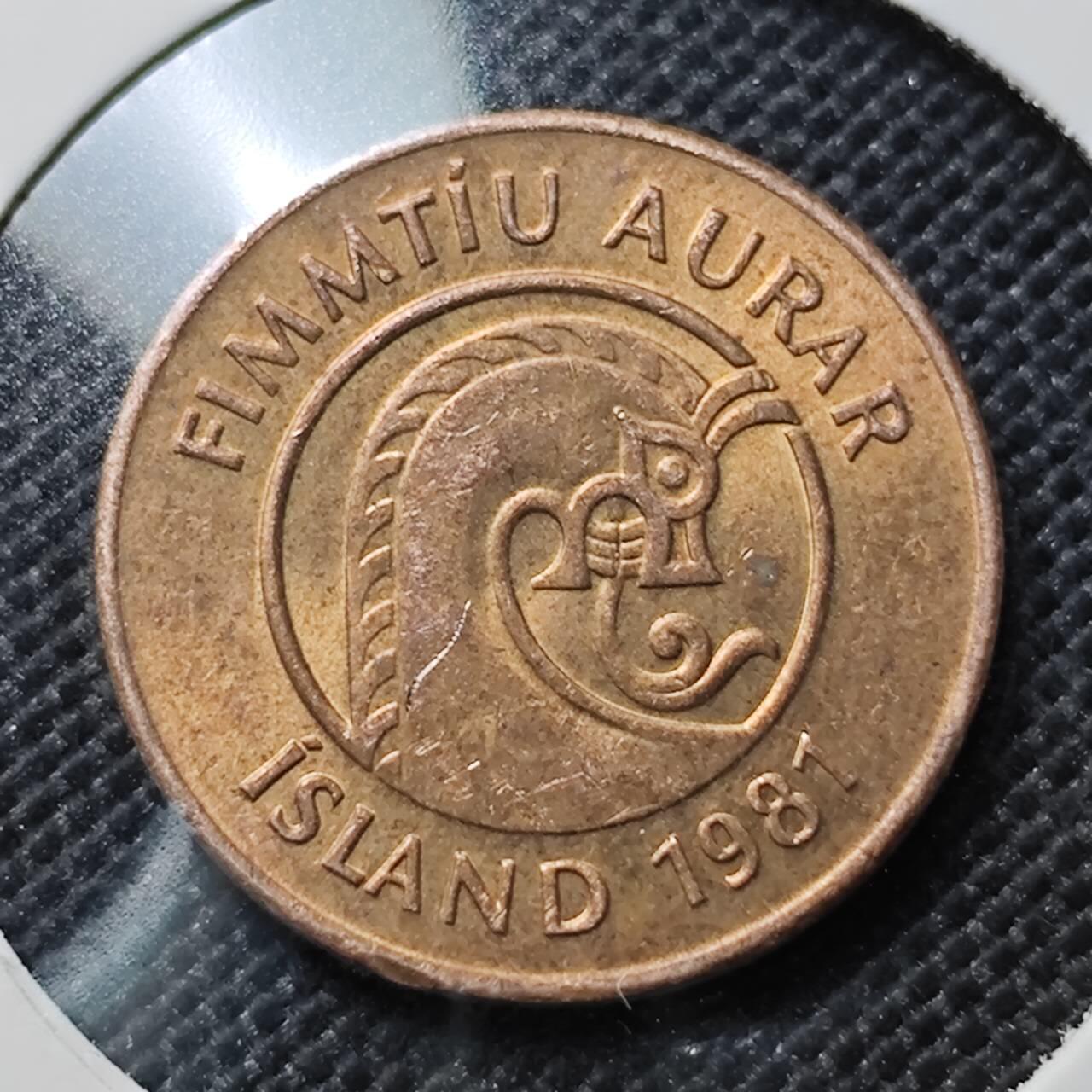 KK钱币收藏小铺  第412期 2月预留时间 周末发货  冰岛50奥拉铜币