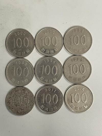 2026年第40场各国散币拍卖（总第190场） - 韩国100韩元9枚