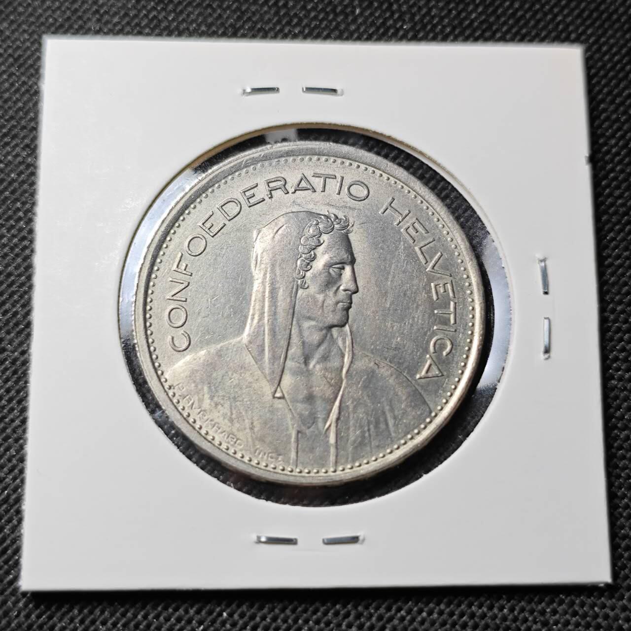 KK钱币收藏小铺  第412期 2月预留时间 周末发货 1968瑞士5法郎 