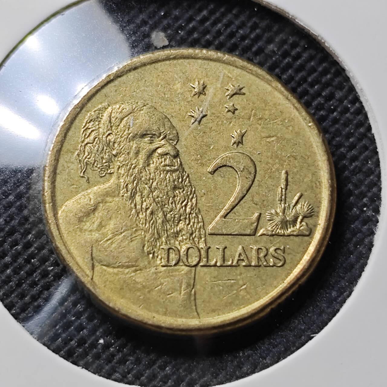 KK钱币收藏小铺  第412期 2月预留时间 周末发货 2003澳大利亚土著人2元 