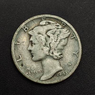 【淘币小摊】实时拍第八百八十五拍   小银币场    每周一统一发货 - 美国1943年小飞人10分银币