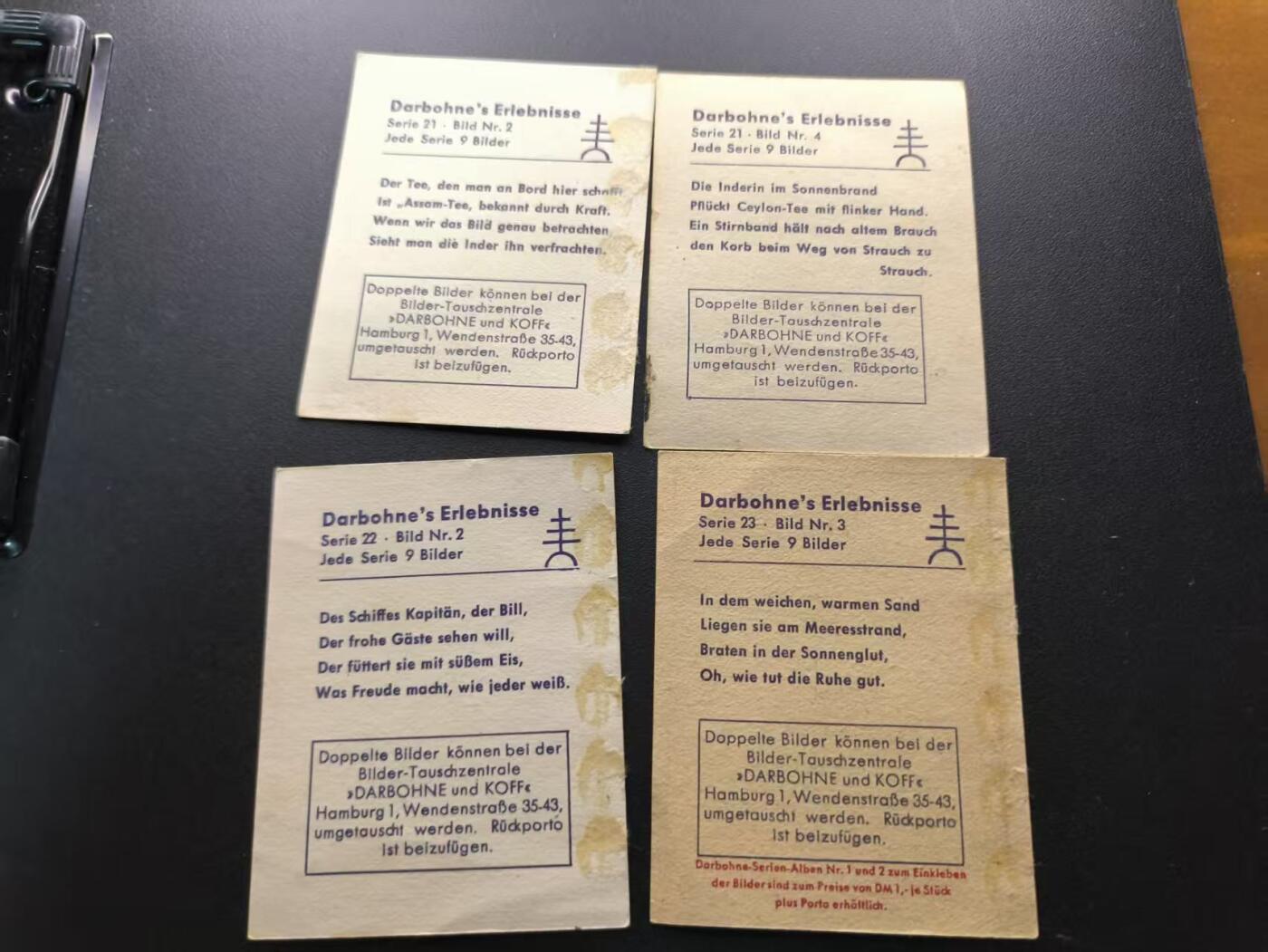 云宸嘉赏-勋臻文献佳藏优品精选场次（低佣 转发佣金红包） 魏玛德意志共和国时期 《Darbohne's Erlebnisse》系列连环画收藏卡  汉堡发行  详细见简介 