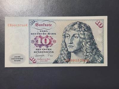 3月30号晚上8点 中外纸币自动截拍第49场 - 1977年10马克新品 稀少