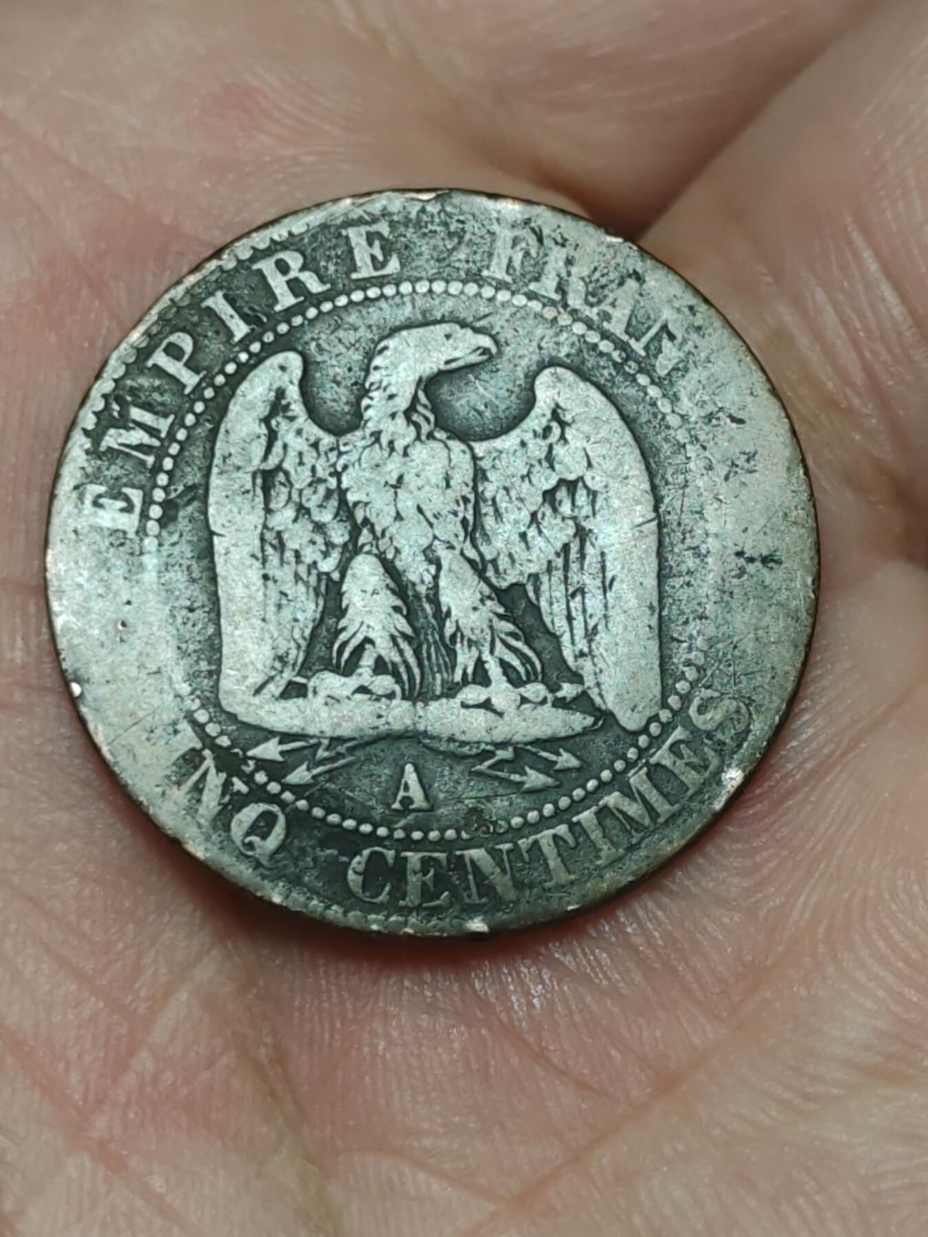 2026年第三十九场(总第二百零八场）外国好品散币场(免佣金) 法兰西第二帝国1855年5生丁(拿破仑三世第一版，A标巴黎造)