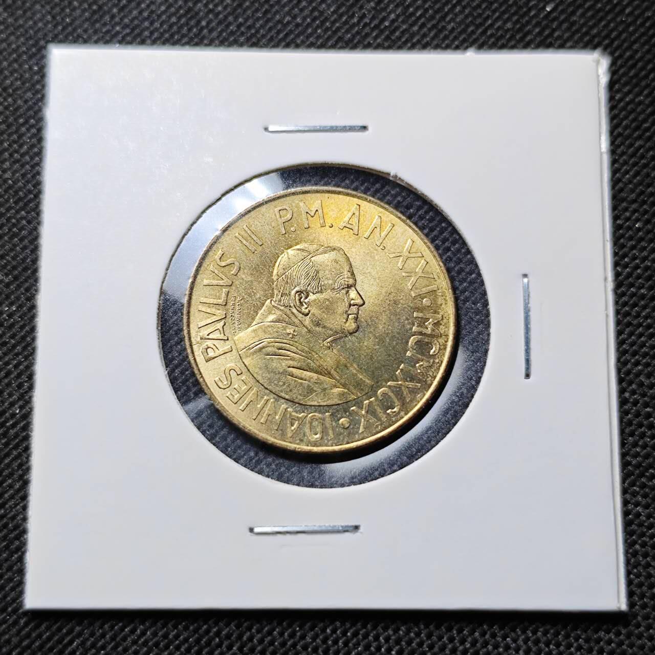 KK钱币收藏小铺  第412期 2月预留时间 周末发货 梵蒂冈200里拉 好品