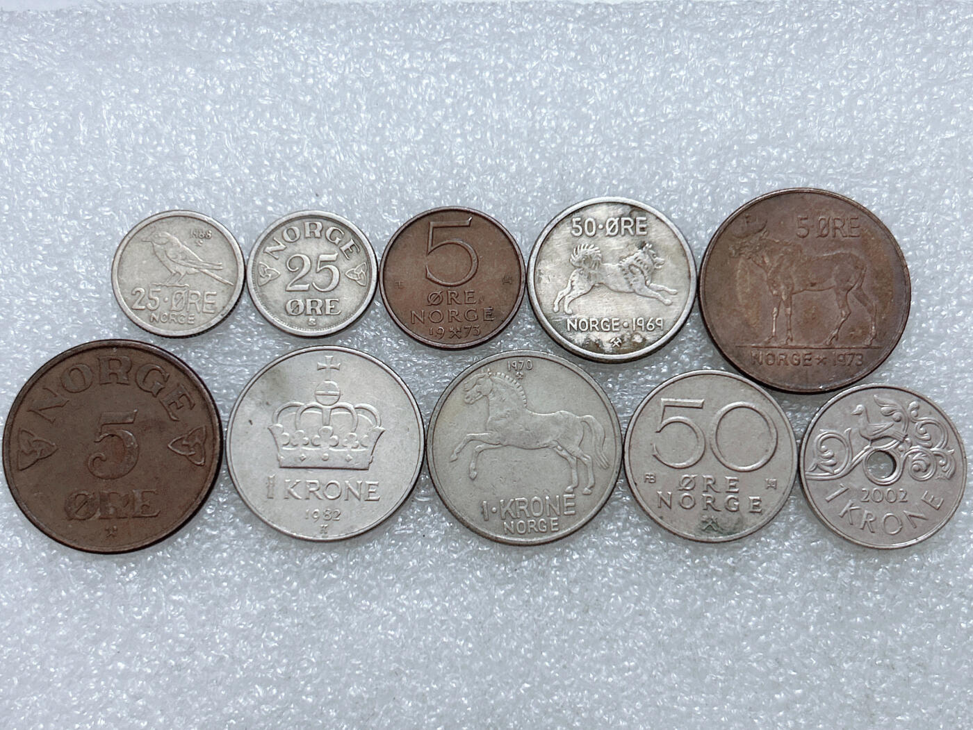 第一海外回流一元起拍收藏 散集专场  第310期 挪威不同版本硬币 10枚