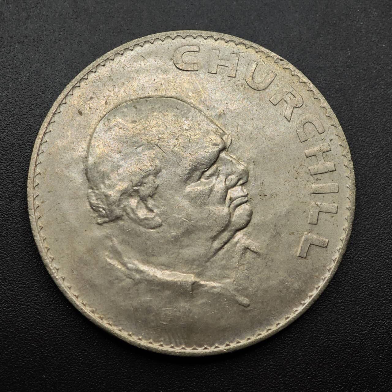 【淘币小摊】实时拍第八百八十六拍   散币场    每周一统一发货 英国1965年丘吉尔克朗纪念币