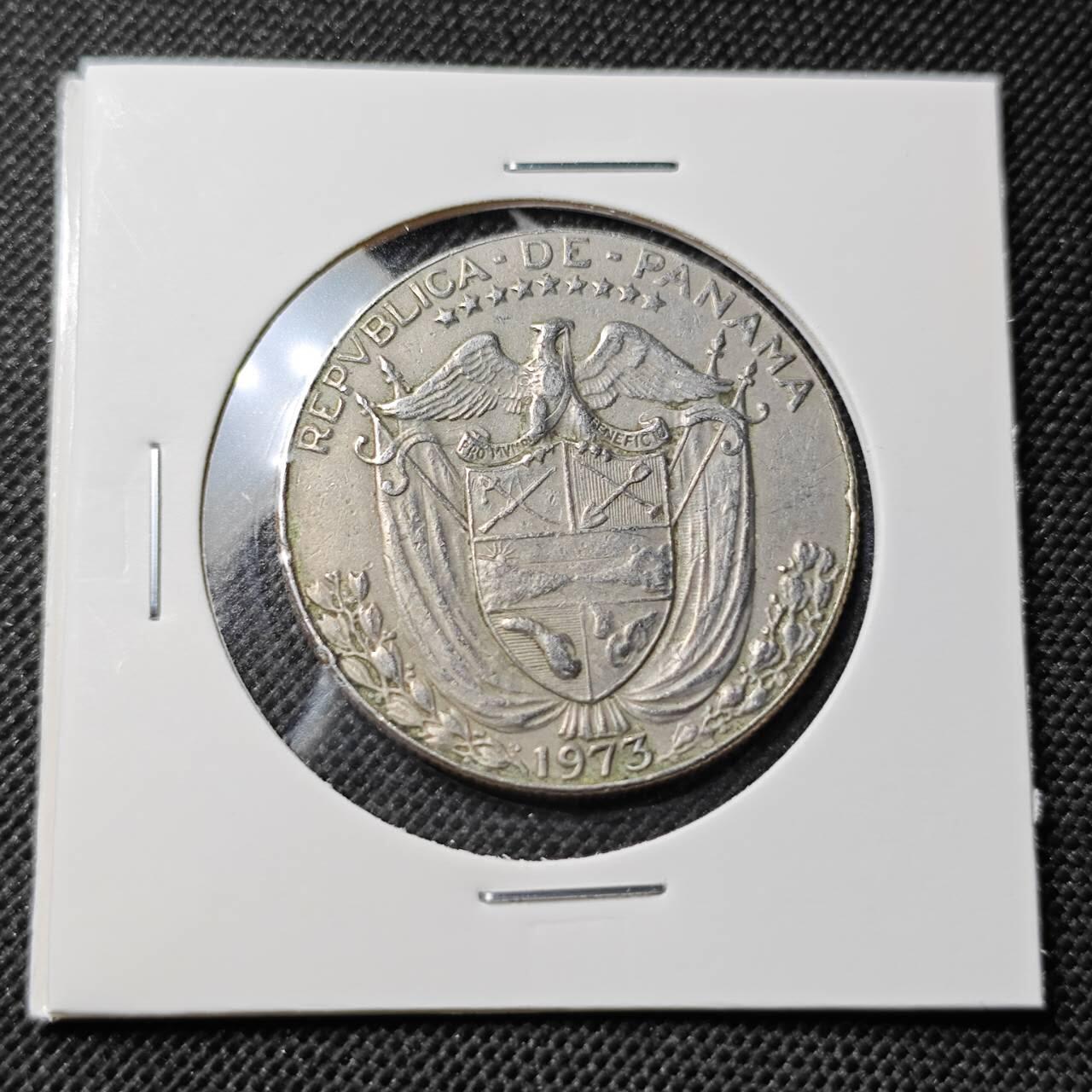 KK钱币收藏小铺  第412期 2月预留时间 周末发货 1973巴拿马 1/2巴波亚