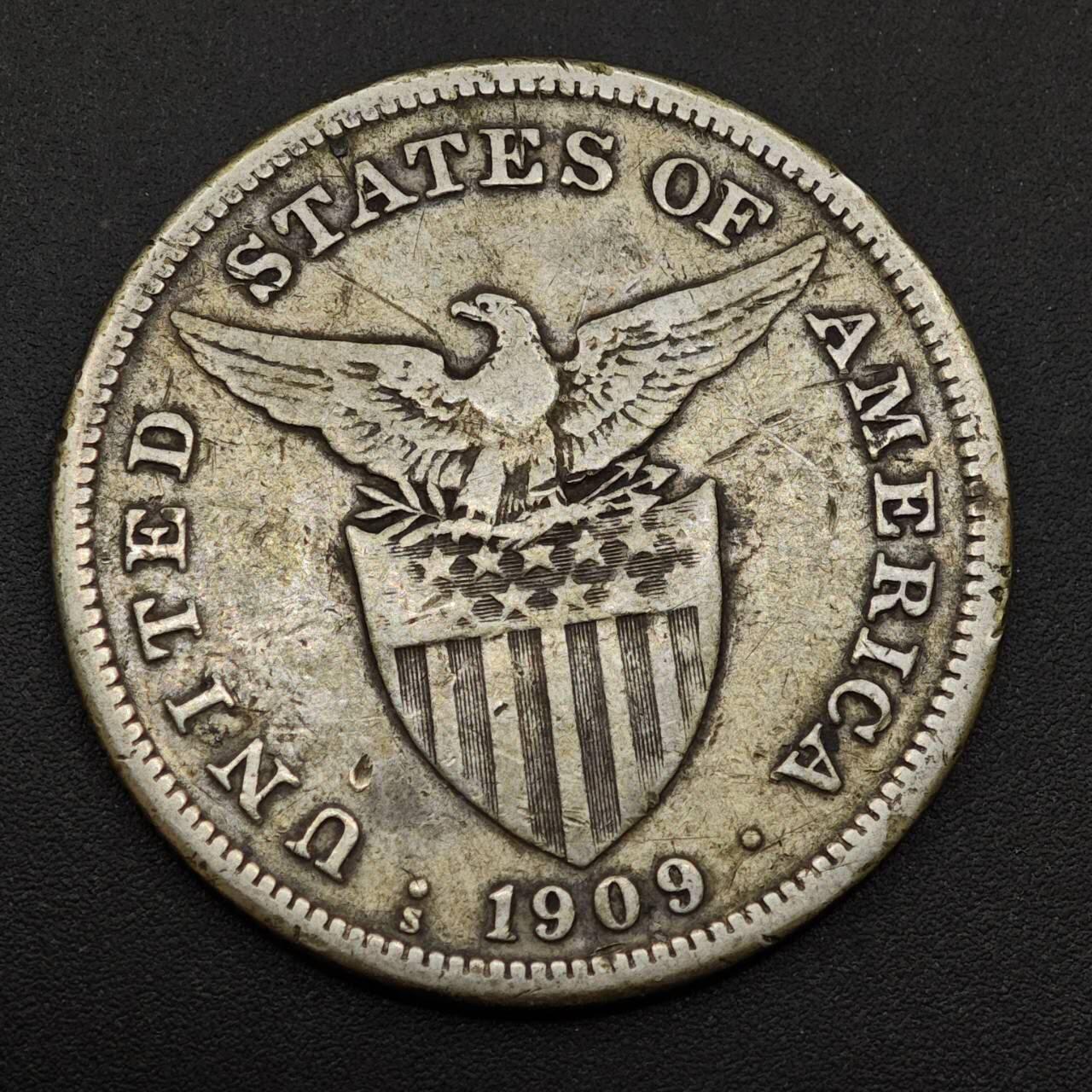 【淘币小摊】实时拍第八百八十五拍   小银币场    每周一统一发货 菲律宾1909年1比索银币