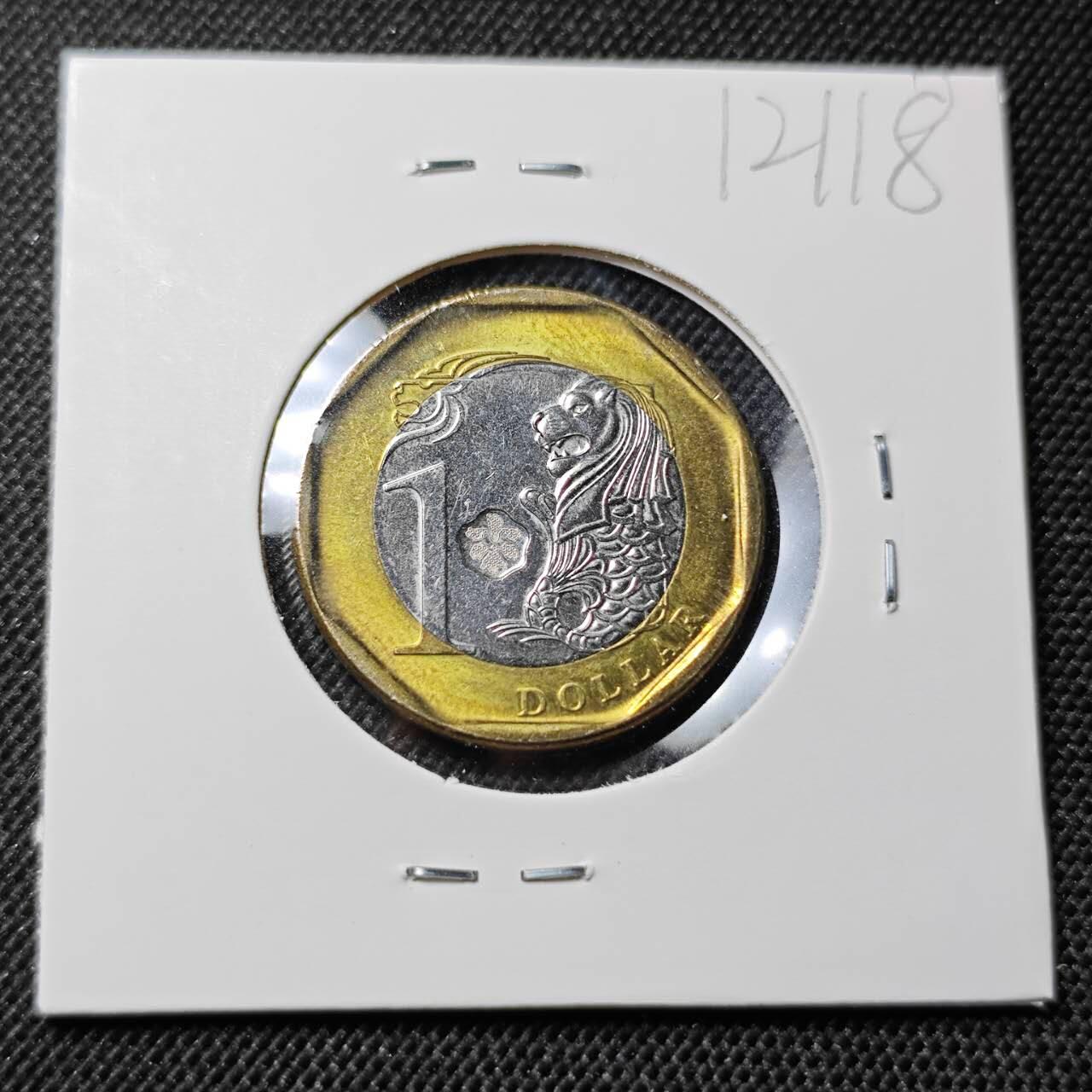 KK钱币收藏小铺  第412期 2月预留时间 周末发货 2013新加坡1元 