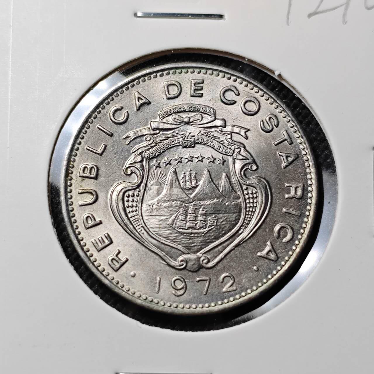 KK钱币收藏小铺  第412期 2月预留时间 周末发货 1972哥斯达黎加50分 好品