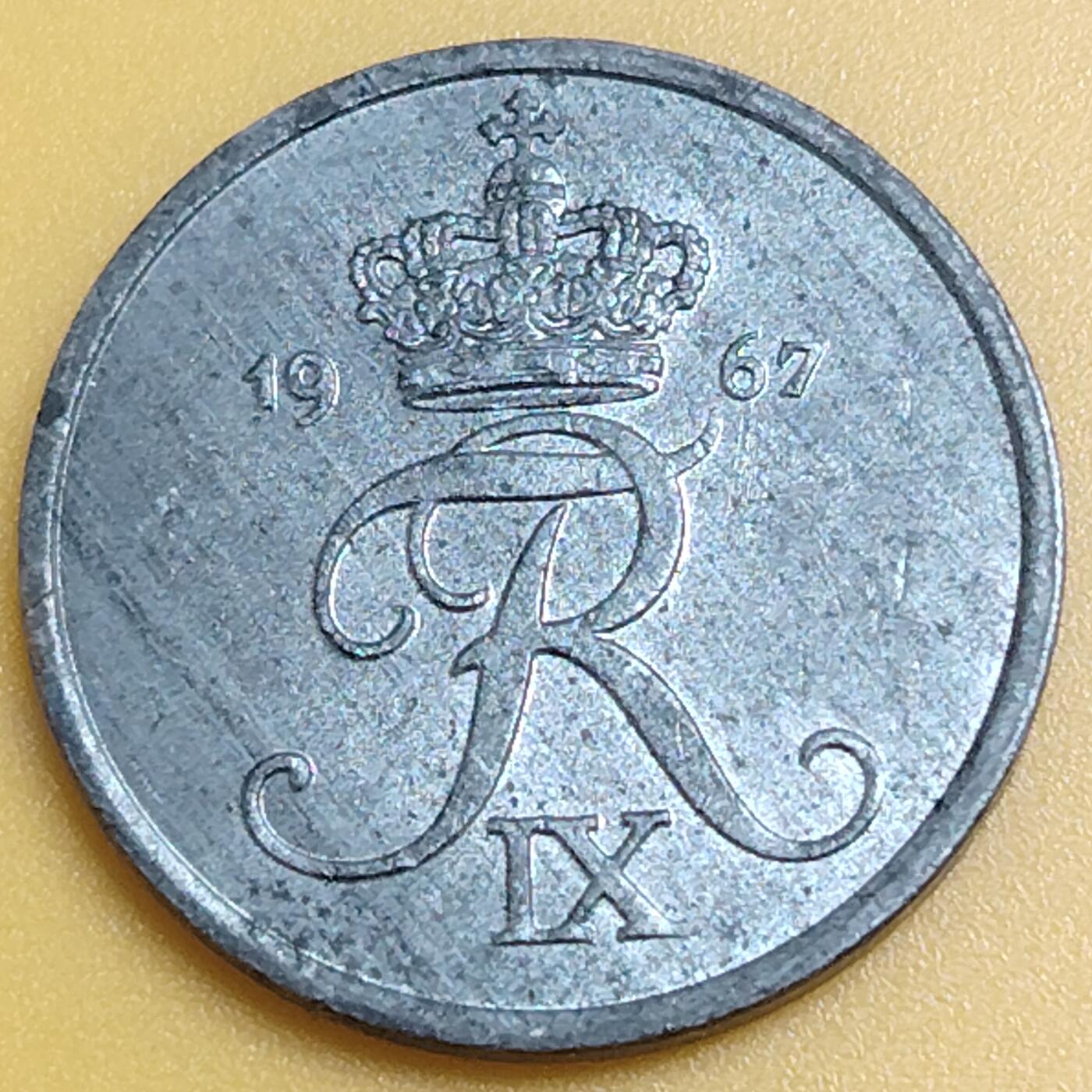 布加迪🐬～世界钱币(上海)🌾第 286 期 /  各国套币和散币 丹麦🇩🇰 1967年 2奥尔