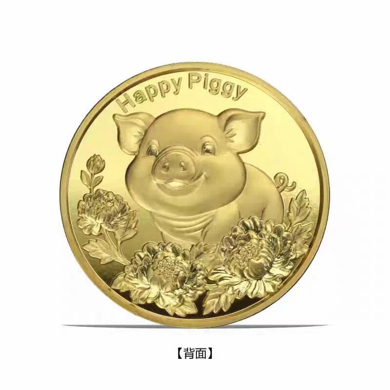 精品币专拍场 快乐小猪 萨摩亚2025年20分高浮雕镀金精制纪念铜币查尔斯带礼盒q