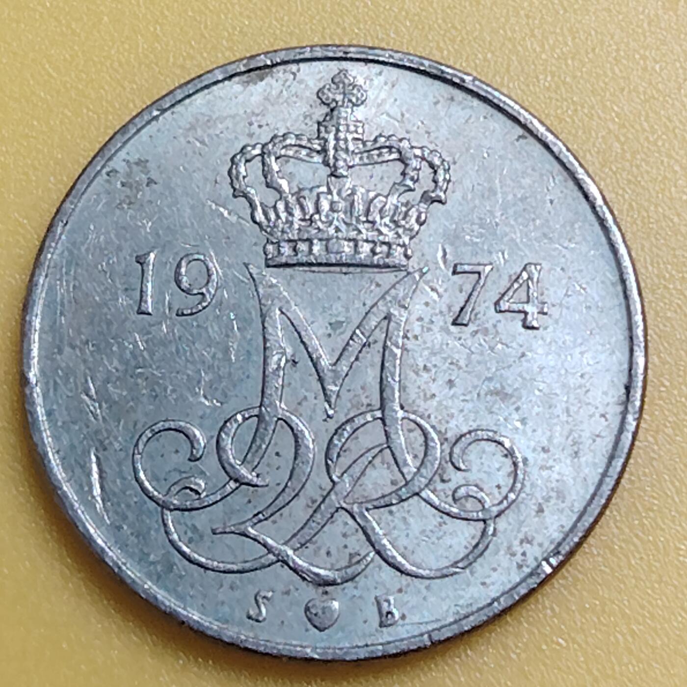 布加迪🐬～世界钱币(上海)🌾第 286 期 /  各国套币和散币 丹麦🇩🇰 1974年 10奥尔