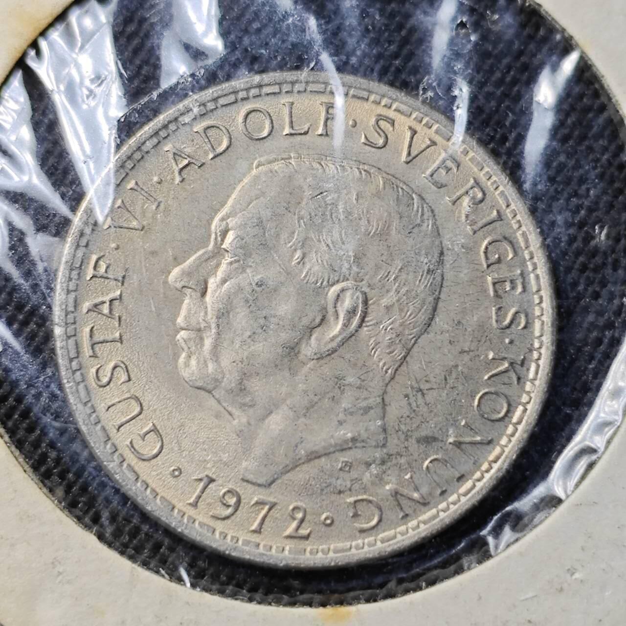 KK钱币收藏小铺  第412期 2月预留时间 周末发货 1972瑞典5克朗