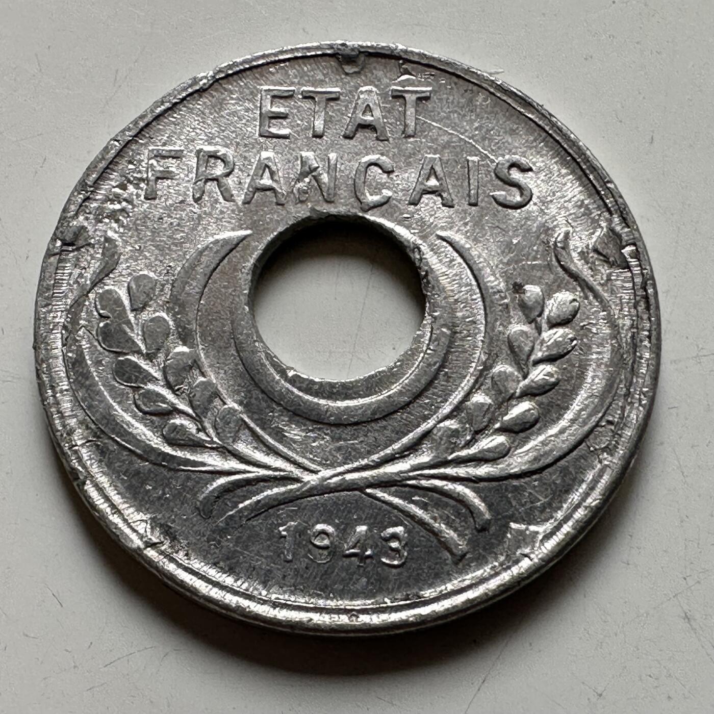 🌹外币初藏🌹🐯2026年第35场   每周二四六晚8️⃣点 接代拍 法属印度支那1943年5分