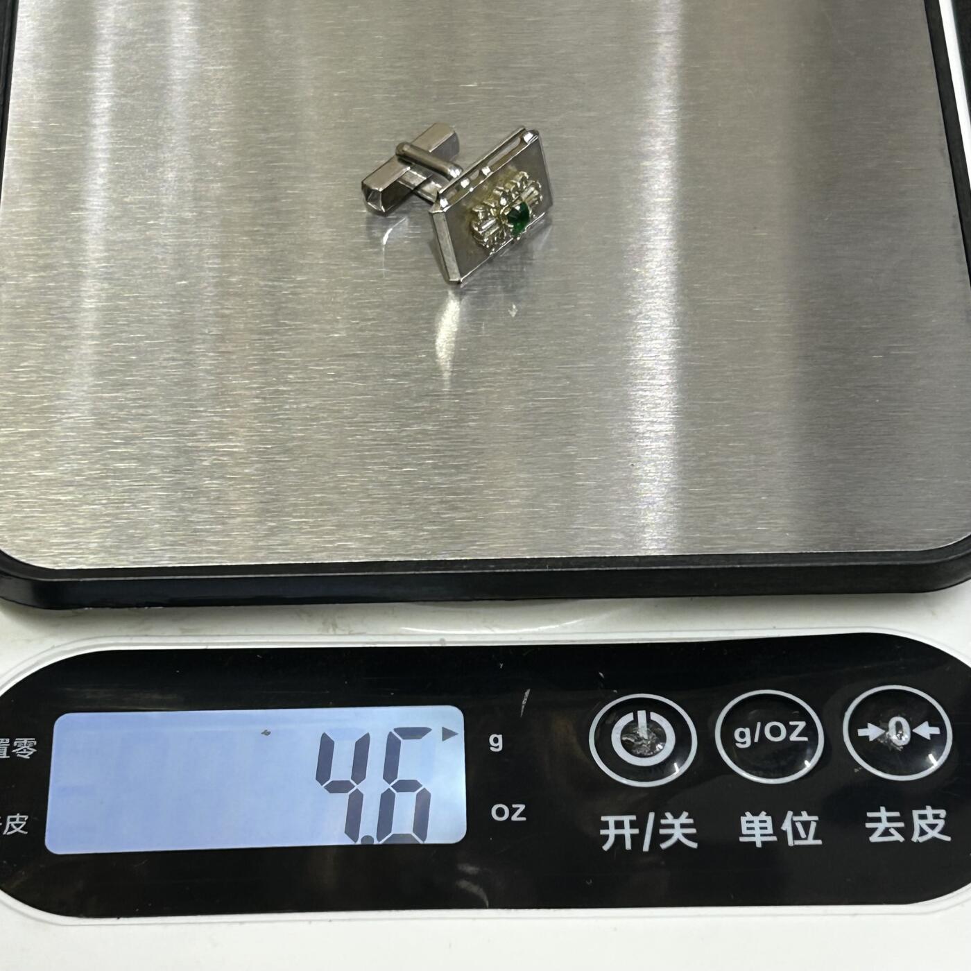 西秦中古拍卖第八十二期  海外回流纯银袖扣 有银标 重4.6克