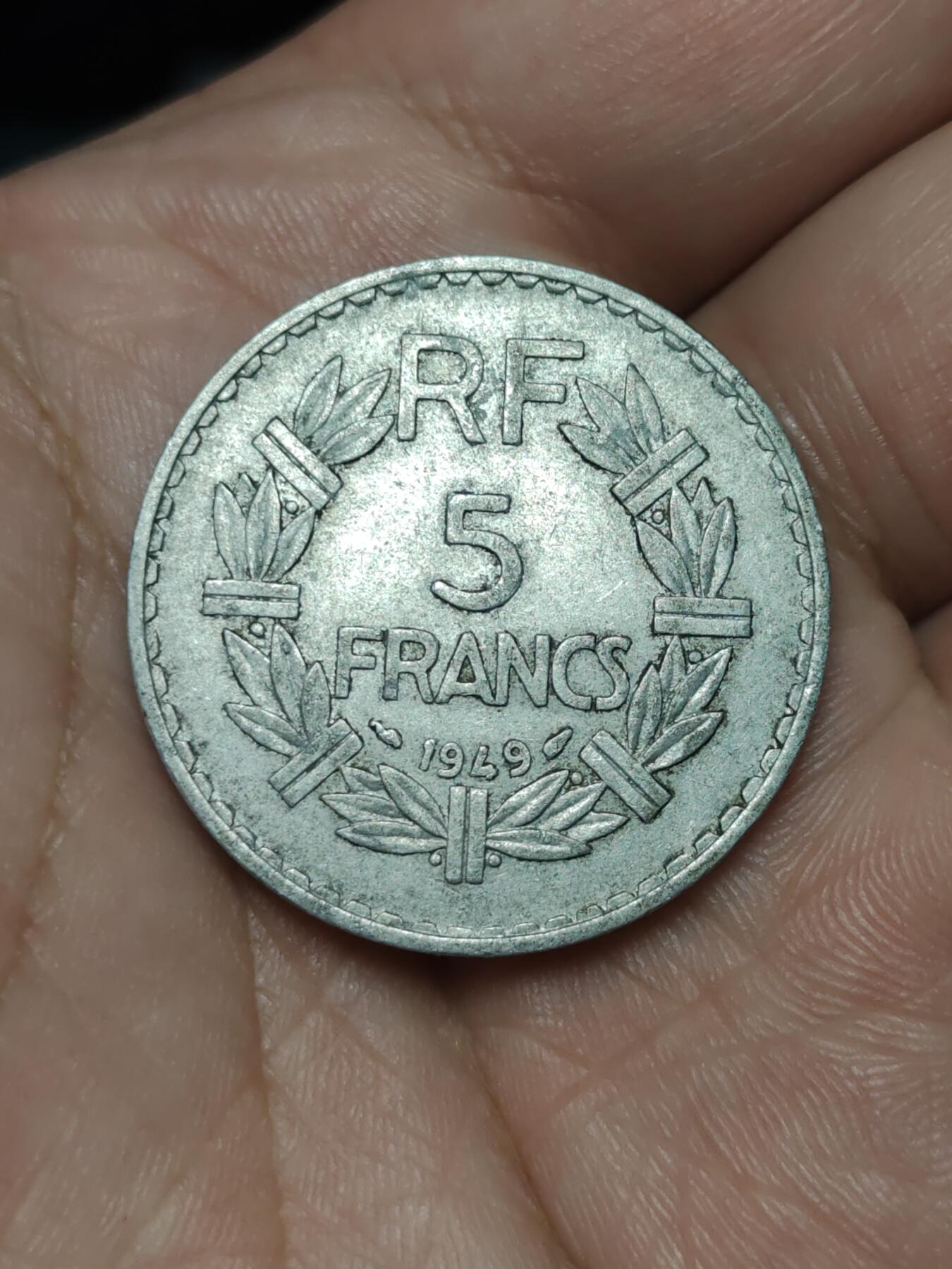 2026年第三十九场(总第二百零八场）外国好品散币场(免佣金) 法兰西第四共和国1949年5法郎(第二版，Closed 9)