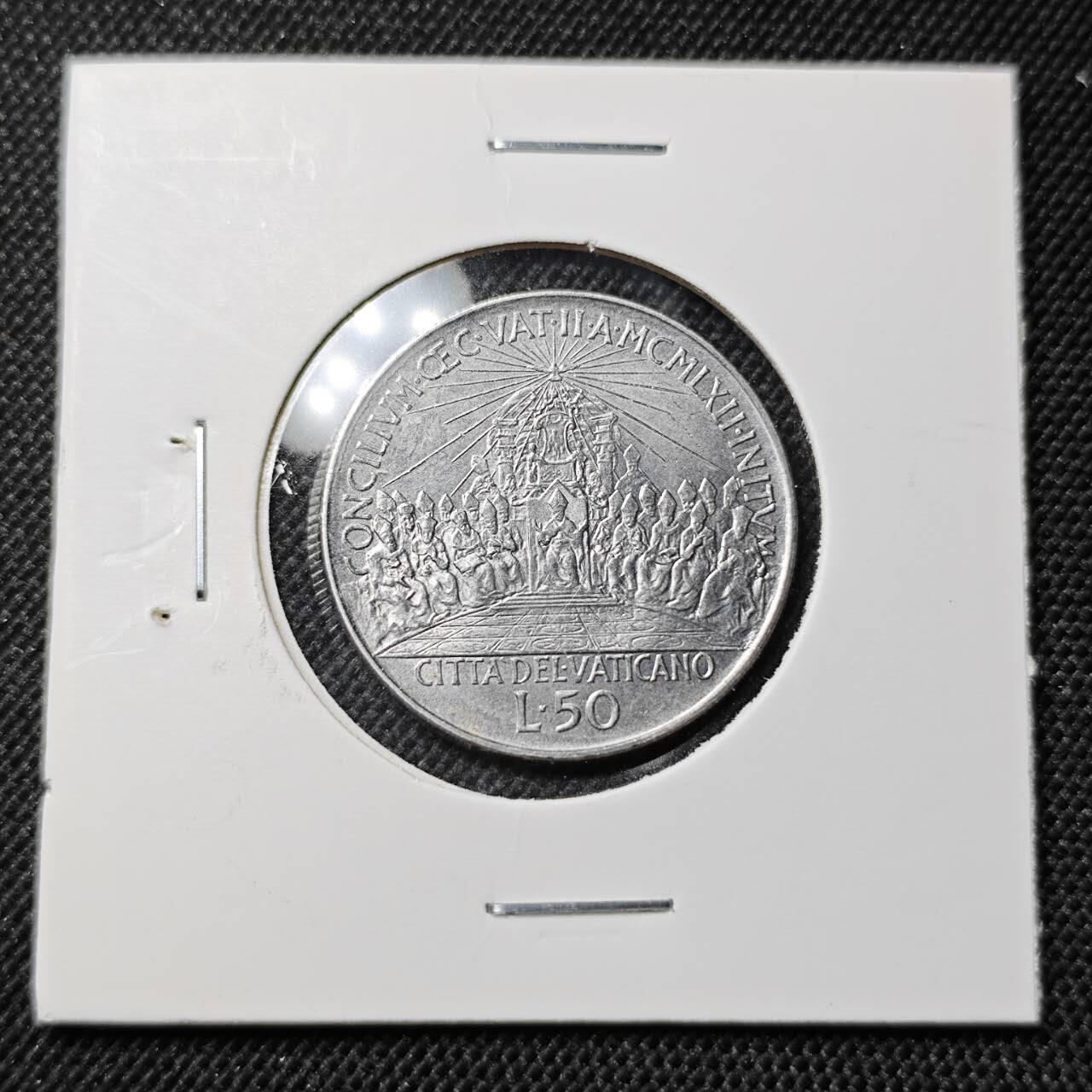 KK钱币收藏小铺  第412期 2月预留时间 周末发货 梵蒂冈50里拉 好品