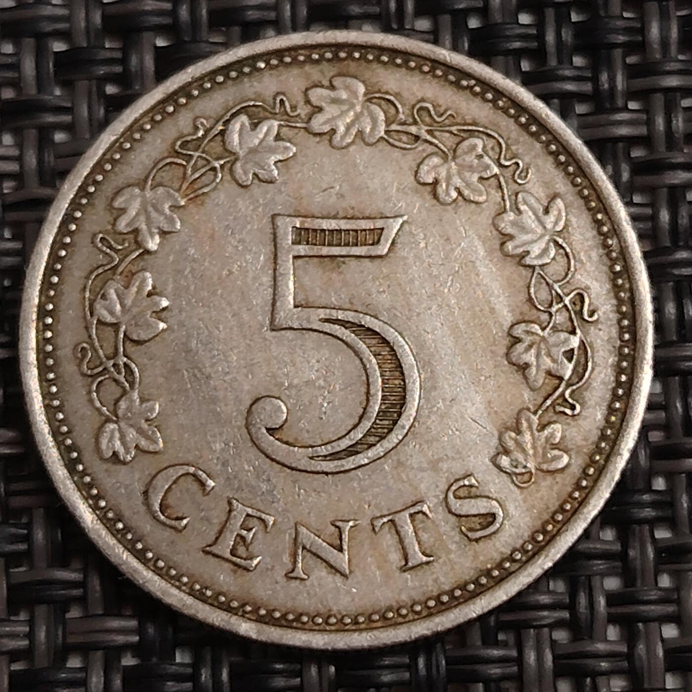 布加迪🐬～世界钱币(上海)🌾第 286 期 /  各国套币和散币 马耳他🇲🇹 1972年 5分