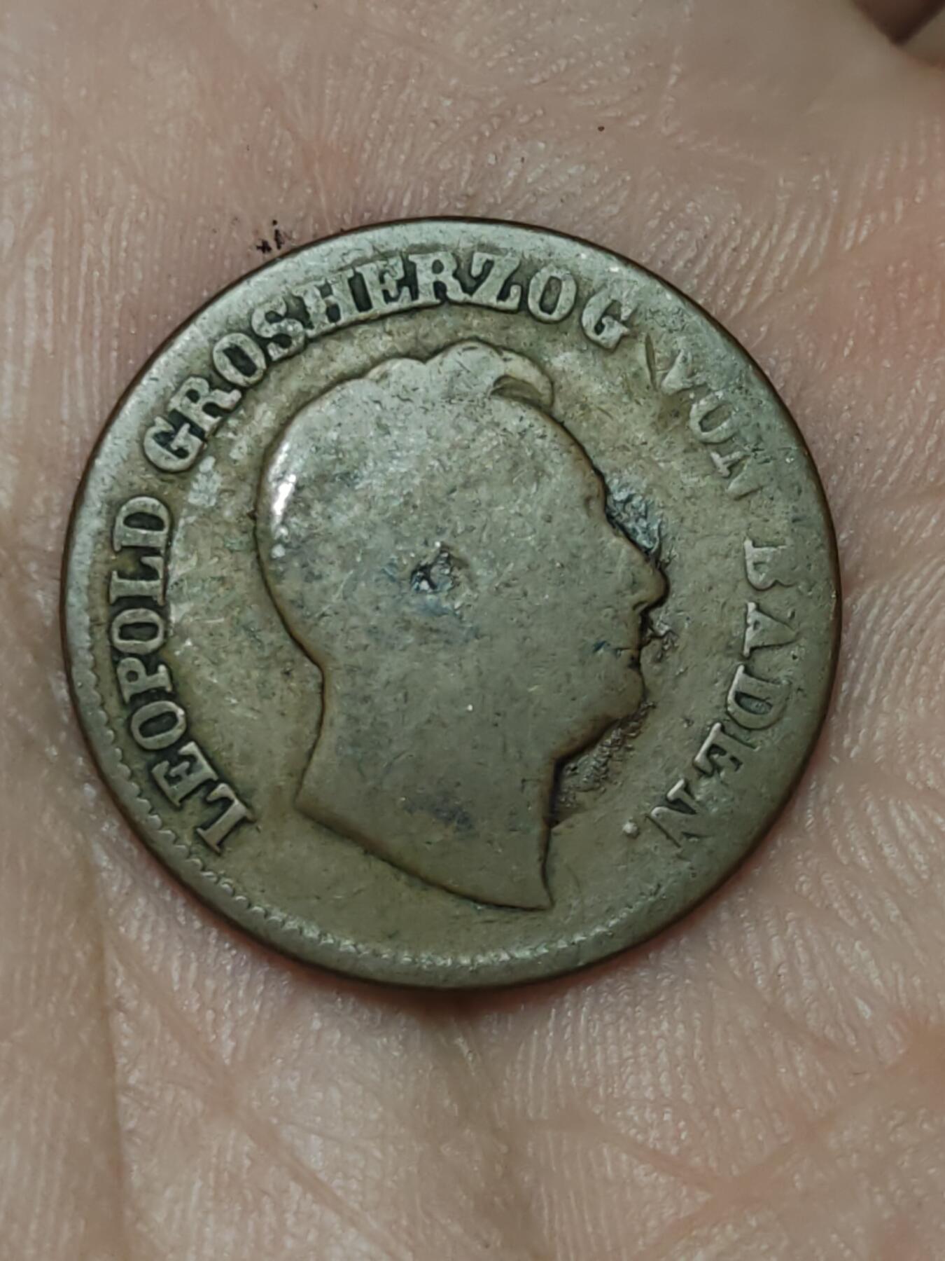 2026年第三十九场(总第二百零八场）外国好品散币场(免佣金) 德意志邦国–巴登大公国1848年1克鲁泽(利奥波德一世第六版，发行量最少年份)