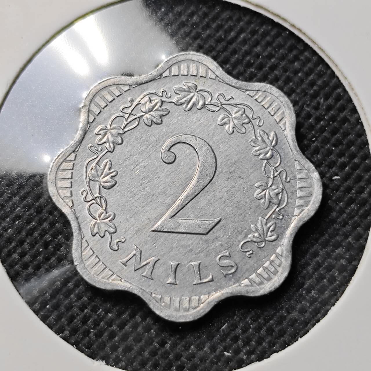 KK钱币收藏小铺  第412期 2月预留时间 周末发货 1972马耳他2米尔