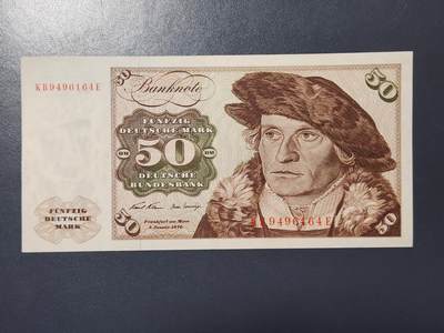 3月30号晚上8点 中外纸币自动截拍第49场 - 1970年50马克几乎全新