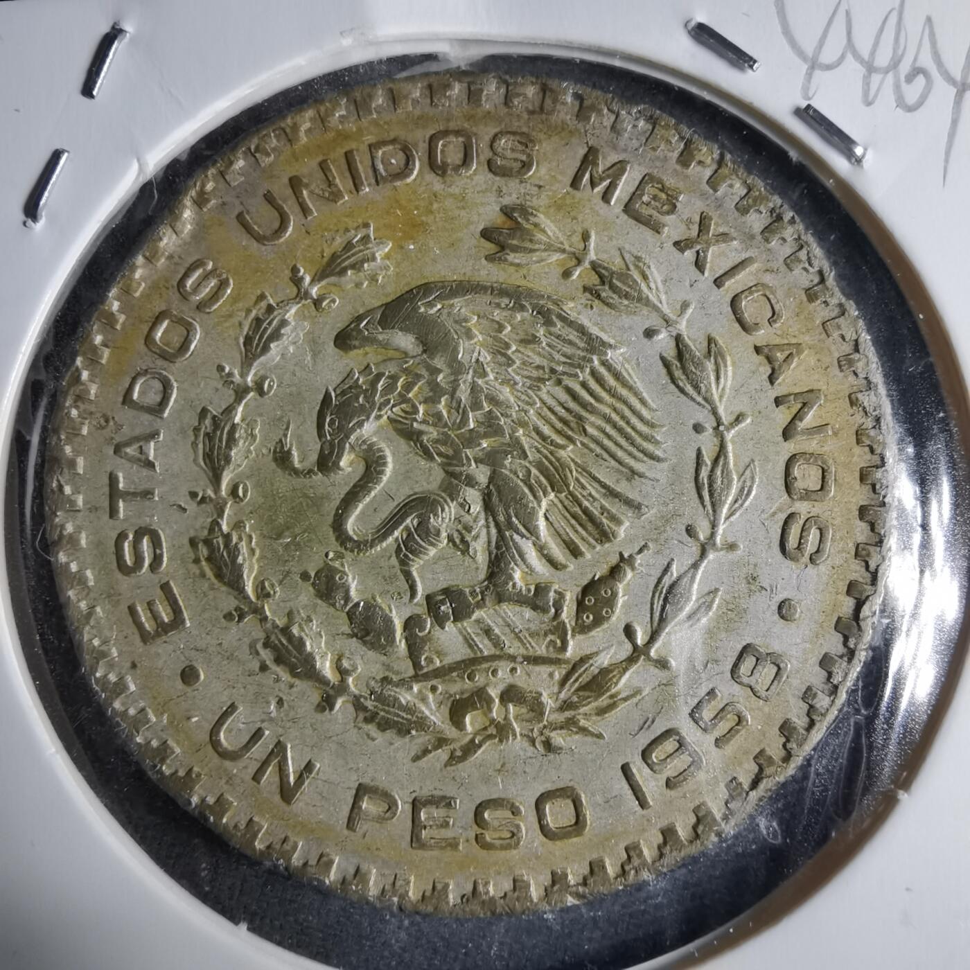 沼泽如烟--第1040场 墨西哥1958年1比索银币低银