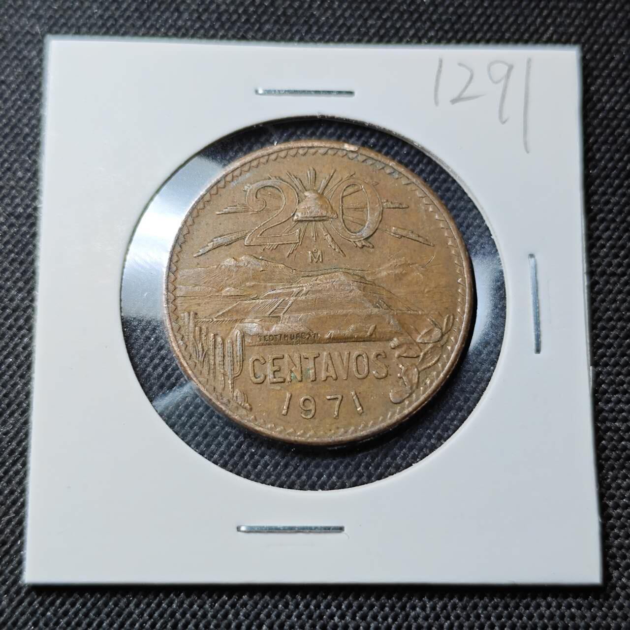 KK钱币收藏小铺  第412期 2月预留时间 周末发货 1971墨西哥20分 