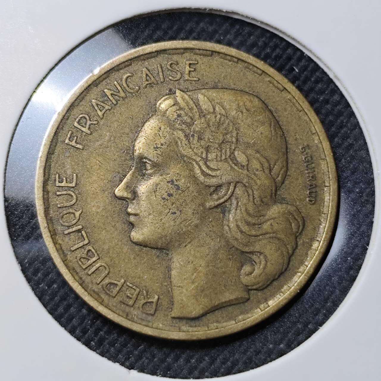 KK钱币收藏小铺  第412期 2月预留时间 周末发货 1951法国20法郎 
