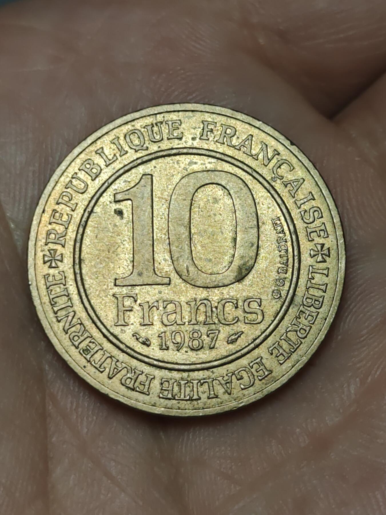 2026年第三十九场(总第二百零八场）外国好品散币场(免佣金) 法国🇫🇷1987单年份10法郎(雨果·卡佩建立卡佩王朝1000周年纪念币)