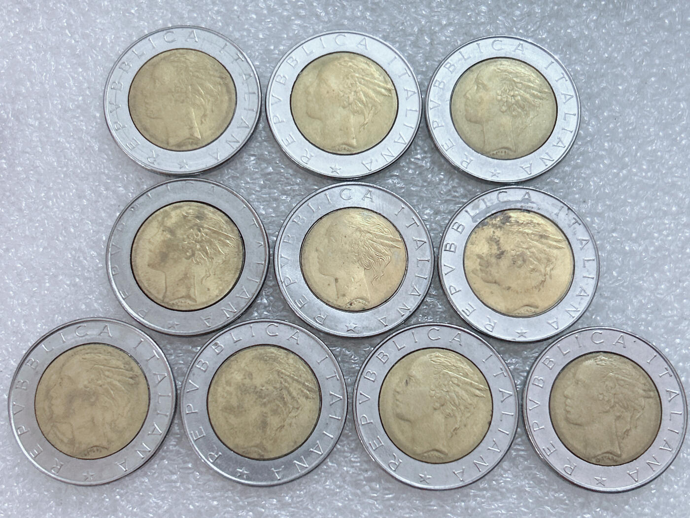 第一海外回流一元起拍收藏 散集专场  第310期 意大利500里拉双色币 10枚