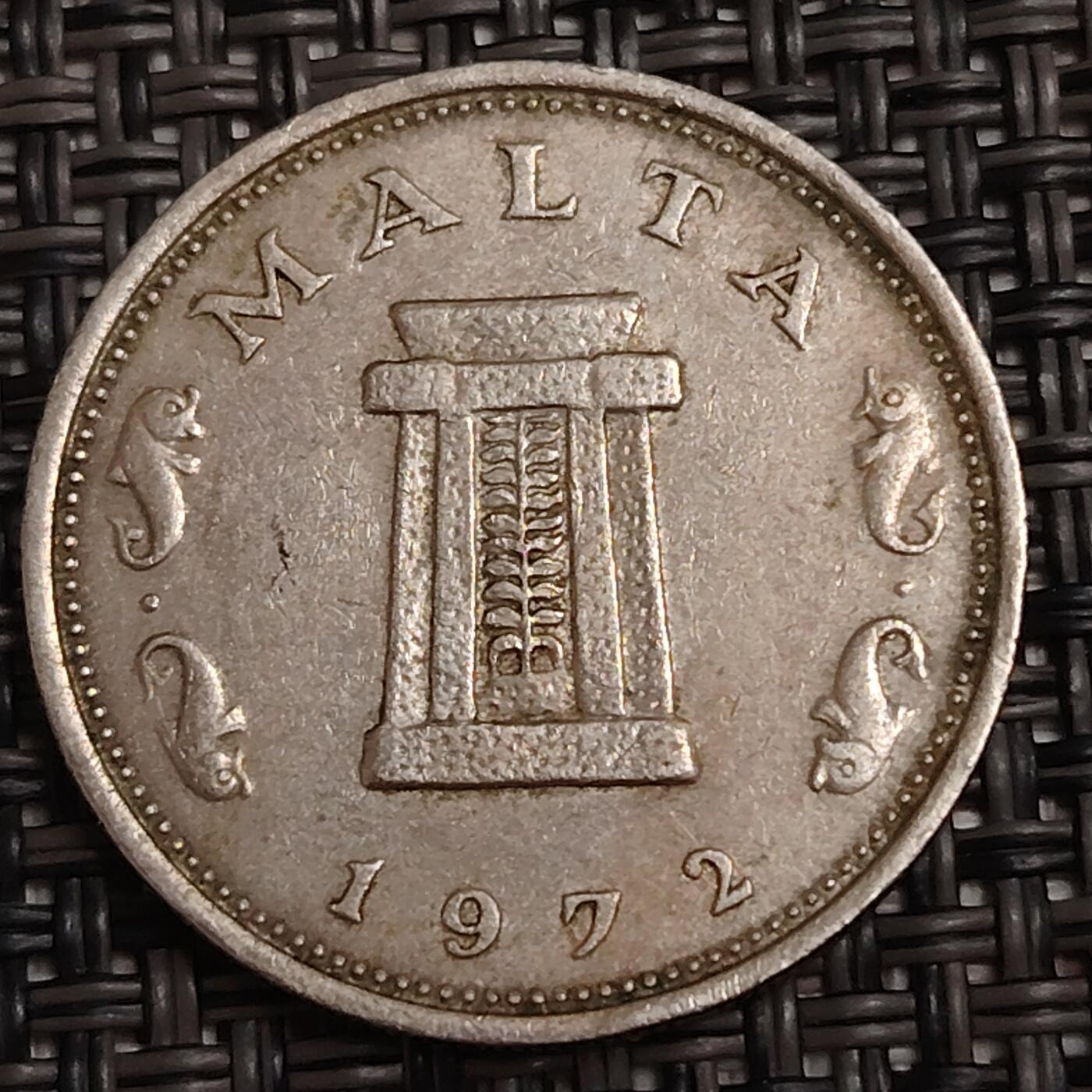 布加迪🐬～世界钱币(上海)🌾第 286 期 /  各国套币和散币 马耳他🇲🇹 1972年 5分