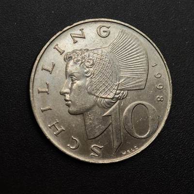 【淘币小摊】实时拍第八百八十六拍   散币场    每周一统一发货 - 奥地利1998年10先令镍币