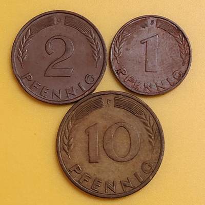 布加迪🐬～世界钱币(上海)🌾第 286 期 /  各国套币和散币 - 德国🇩🇪 三枚