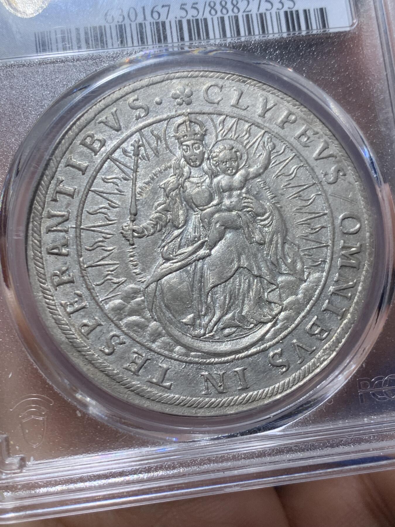 《竞宝斋》第476场 周日，周一 2场连拍 （全场包邮）欢迎送拍 PCGS AU55 巴伐利亚选侯国 1625 泰勒银币 打制细节与光度顶级，品相明显低评 首位选侯马克西米利安一世于三十年战争时期发行