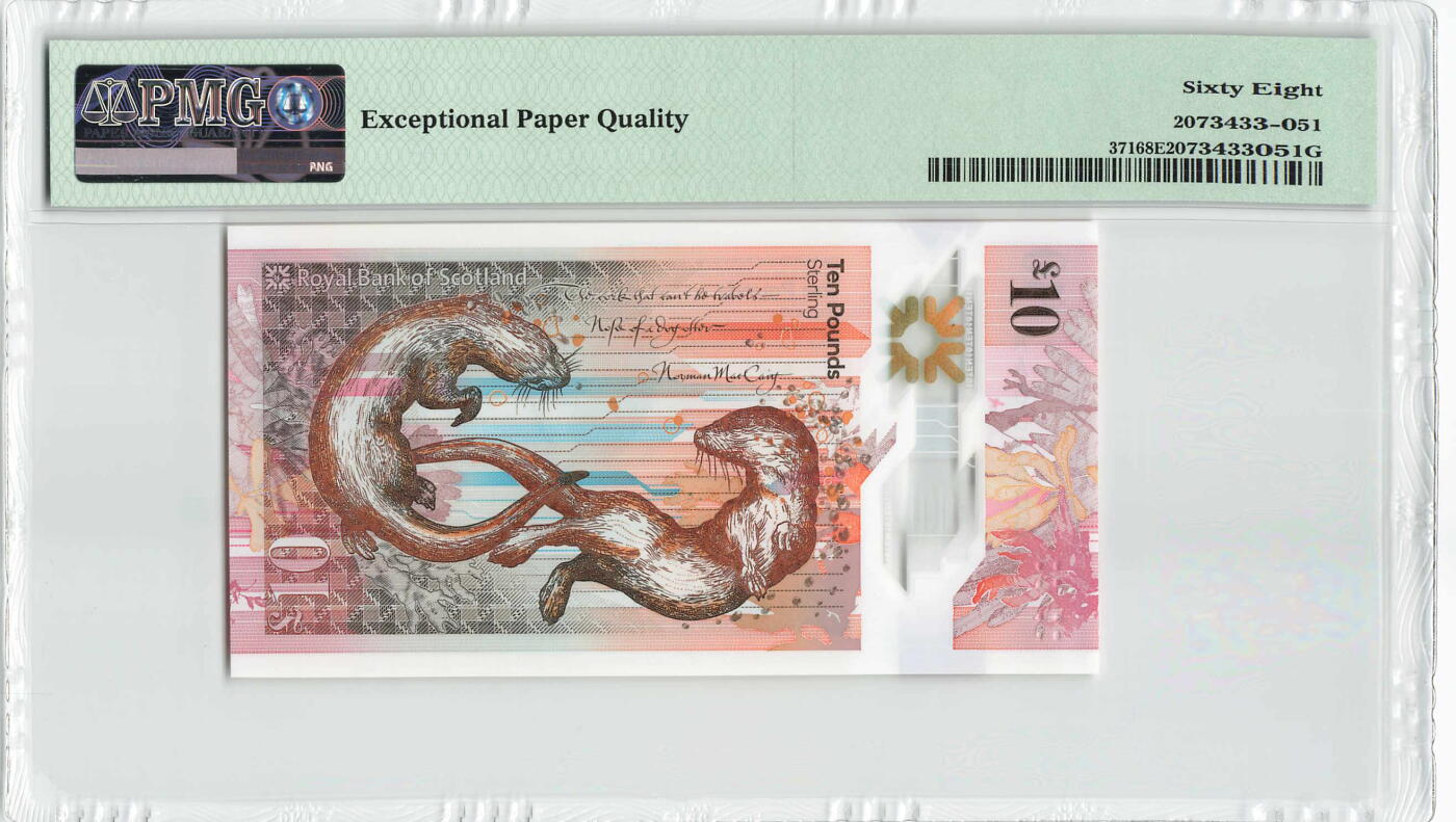 小福收藏拍卖第204期 评级币精选场 本期有 荷兰经典AA冠拿杯子的蛇 叙利亚世遗帕尔米拉古城豹子号冠军分 法国红衣主教冠军分 意大利经典达芬奇   白俄罗斯 "Millennium" 纪念版AA冠全同千位号全套  南斯拉夫铁托未发行版 美国 墨西哥 越南 法属印度支那等多国精美高分珍稀老钞精品纸币 苏格兰皇家银行 2017年 10镑 塑料钞 AA冠 无47 PMG68 EPQ 季军分