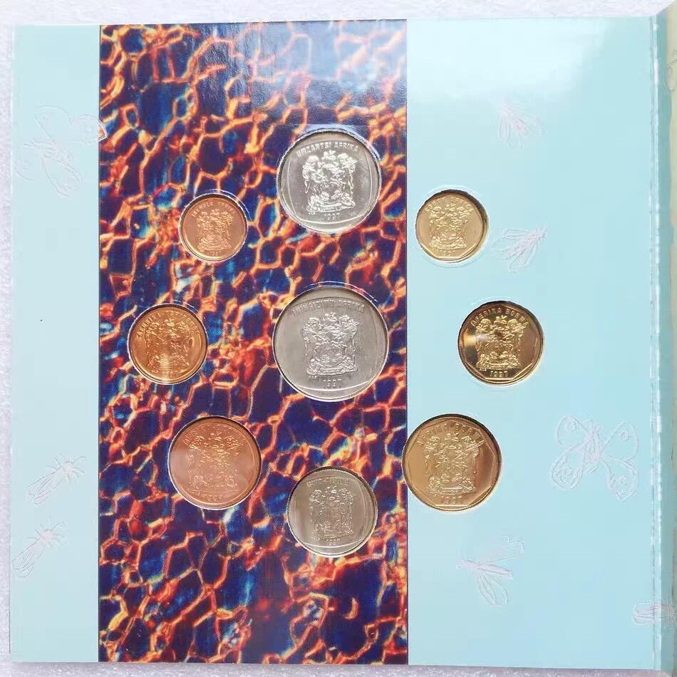 精品币专拍场 南非1997年1.2.5.10.20.50分1.2.5兰特硬币9枚官方卡装套币