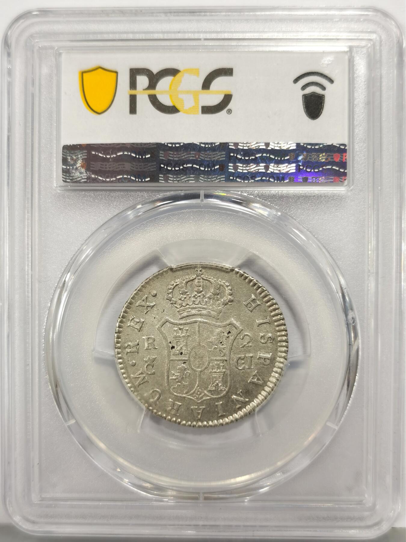 博洋堂世界钱币拍卖第167期（全场包邮） PCGS AU50 西班牙1812年C CI斐迪南七世2里亚尔银币，罕见品种，名家旧藏，仅有1枚更高分