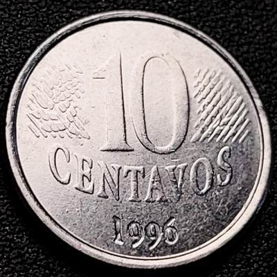 泉币菌-第218场-拍品多 请提前出价 - 1996年 巴西10克鲁塞罗硬币 巴西女神