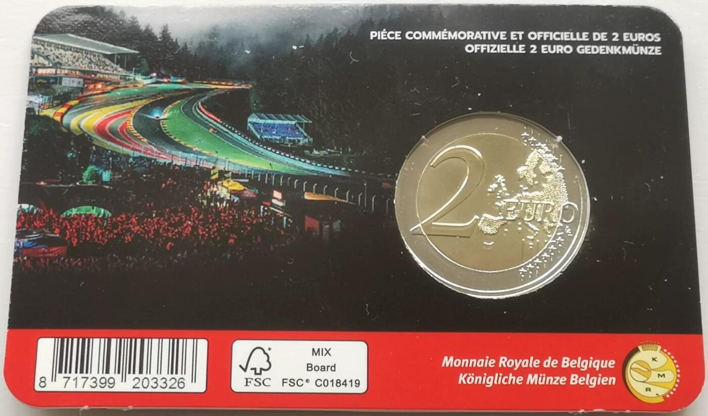 精品币专拍场 原装卡册 比利时2025年2欧元F1一级方程式75周年双色纪念币26.5mm