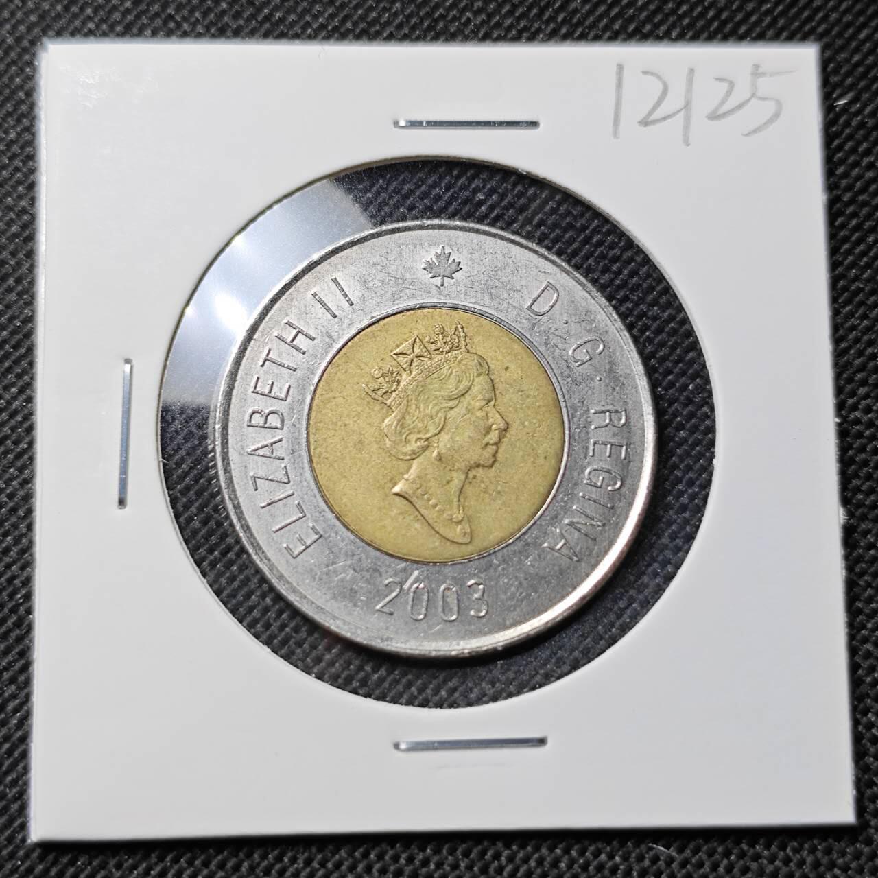 KK钱币收藏小铺  第412期 2月预留时间 周末发货 2003加拿大2元 