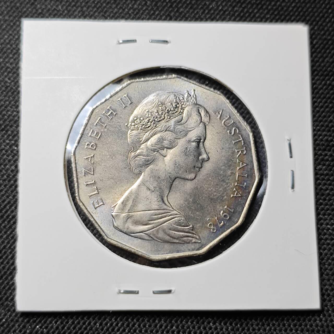 KK钱币收藏小铺  第412期 2月预留时间 周末发货 1978澳大利亚50分 好品