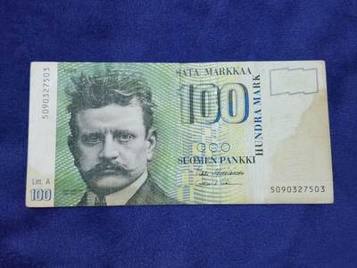 3月29号晚上8点 外国纸币自动截拍第48场 - 芬兰100原票有黄