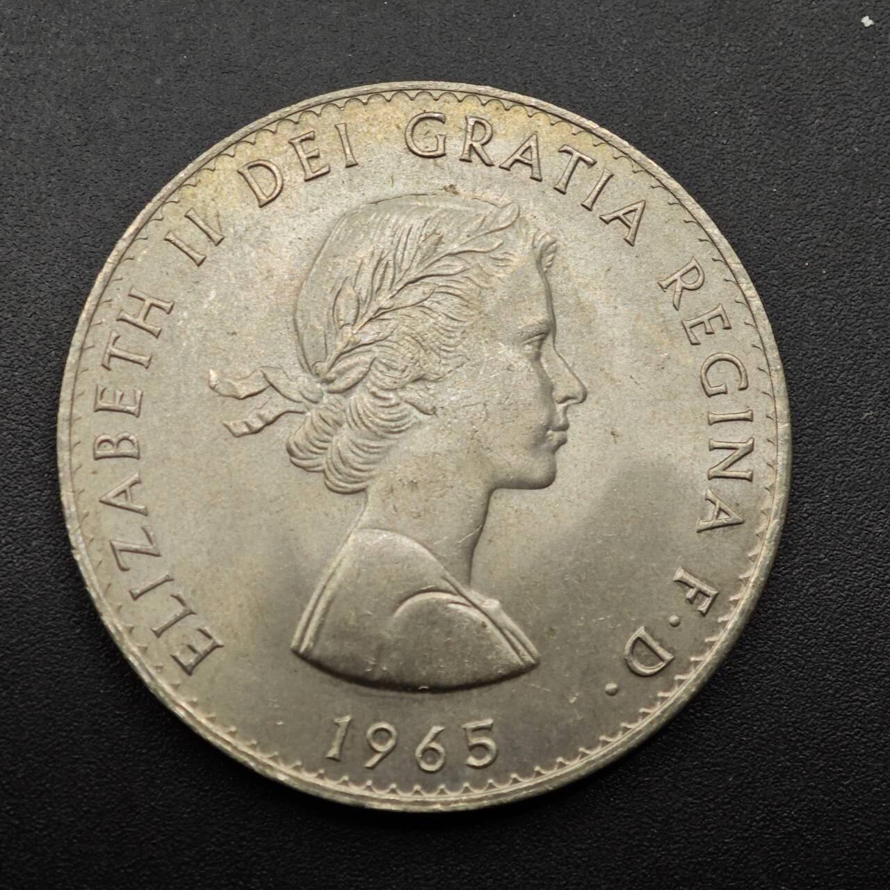 【淘币小摊】实时拍第八百八十六拍   散币场    每周一统一发货 英国1965年丘吉尔克朗纪念币