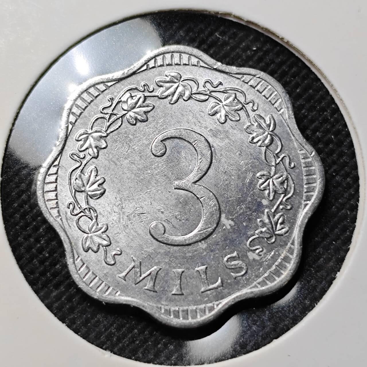 KK钱币收藏小铺  第412期 2月预留时间 周末发货 1972马耳他3米尔